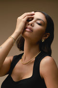 Statement Woven Square Stud Earrings - Gold