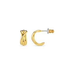Polished Twist Huggie Hoop - Gold