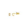 Tiny Curved Crystal Stud Earring - Gold