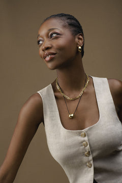 Statement Domed Tapered Earring - Gold