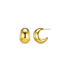 Statement Domed Tapered Earring - Gold