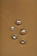 Statement Domed Tapered Earring - Silver