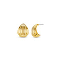 Statement Voluminous Curved Drop Earring - Gold