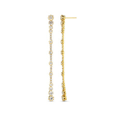 Statement Crystal Drop Earrings  - Pale Gold