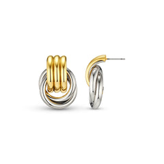 Mixed Plate Statement Interlocking Earrings - Mixed Plate