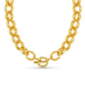 Textured Jumbo Link Necklace  - Pale Gold