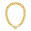 Textured Jumbo Link Necklace  - Pale Gold