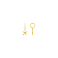 Starfish & Pearl Micro Hoop  - Pale Gold