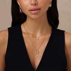 Pearl Drop Ditsy Necklace - Pearl
