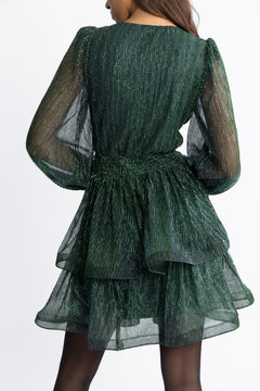 Jade Wave Sparkle Dress - Green