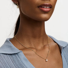 Pearl Drop Ditsy Necklace - Pearl