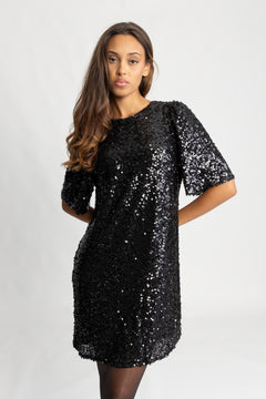 Julfrid Glitter Dress - Black