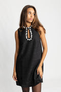 Bolette Boucle Sequins Dress - Black