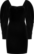 Valda Velvet Dress - Black