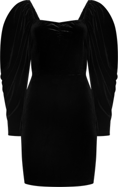 Valda Velvet Dress - Black
