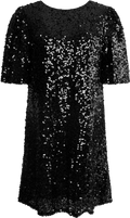 Julfrid Glitter Dress - Black