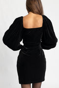 Valda Velvet Dress - Black