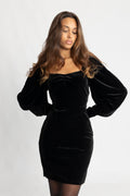 Valda Velvet Dress - Black