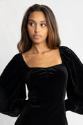 Valda Velvet Dress - Black