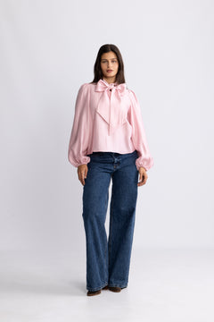 Jofrid Bow Blouse - Pink