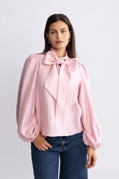 Jofrid Bow Blouse - Pink