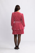 Jade Velvet Solid Dress - Dusty Pink