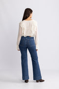 Hellvi Ruffle Chiffon Blouse - Creme