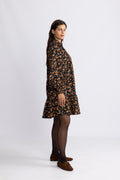 Embla Cord Flower Dress - Black Flower