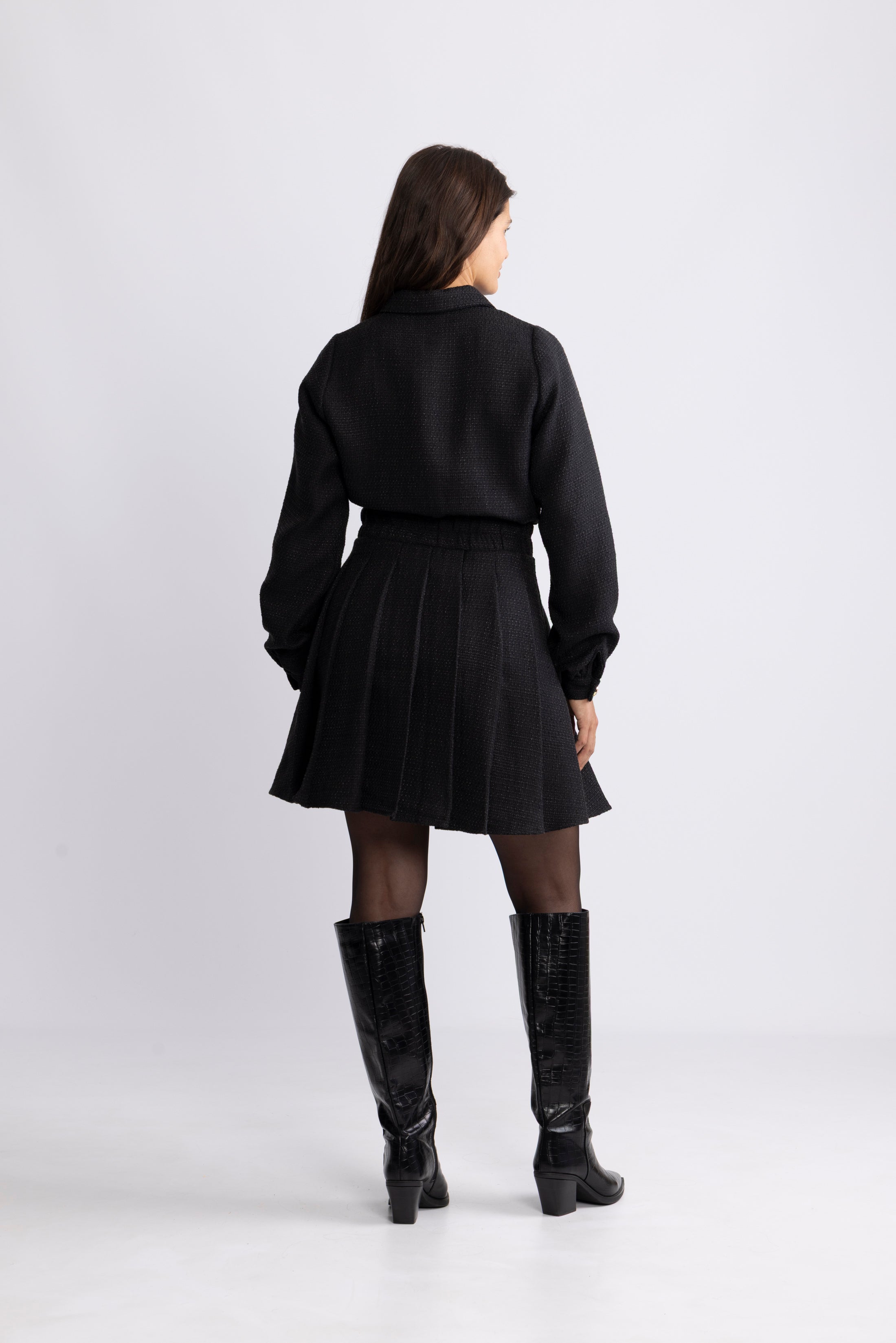 Vinda Boucle Dress - Black