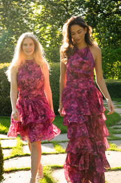 Idun Mini Dress - Fuchsia Flower
