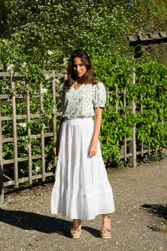 Vendla Voile Maxi Skirt - White