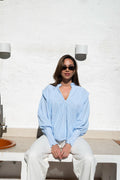 Emma Stripe Blouse - Blue