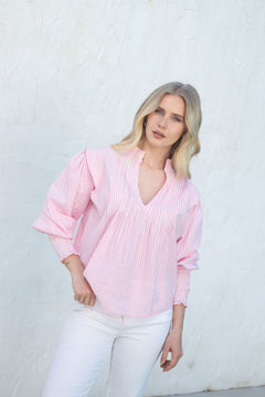 Emma Stripe Blouse - Pink