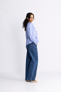 Esra Bow Blouse - Blue
