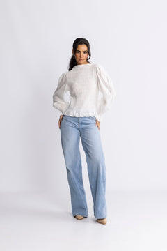 Tiril Smock Top - White