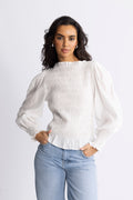 Tiril Smock Top - White