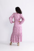 Lana Satin Maxi Dress - Pink Floral