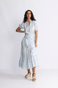 Vendla Flower Dobby Skirt - Blue Dobby Flower