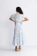 Vendla Flower Dobby Skirt - Blue Dobby Flower