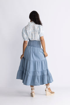 Vendla Denim Maxi Skirt - Blue