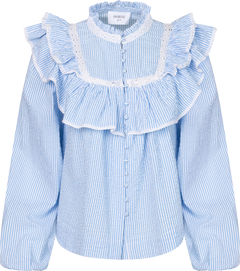 Viva Voile Blouse - Blue Stripe