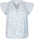 Vår Flower Dobby Top - Blue Dobby Flower