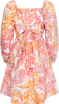 Eva Paisley Linen Dress - Coral Paisley