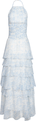 Inga Dobby Flower Dress - Blue Dobby Flower