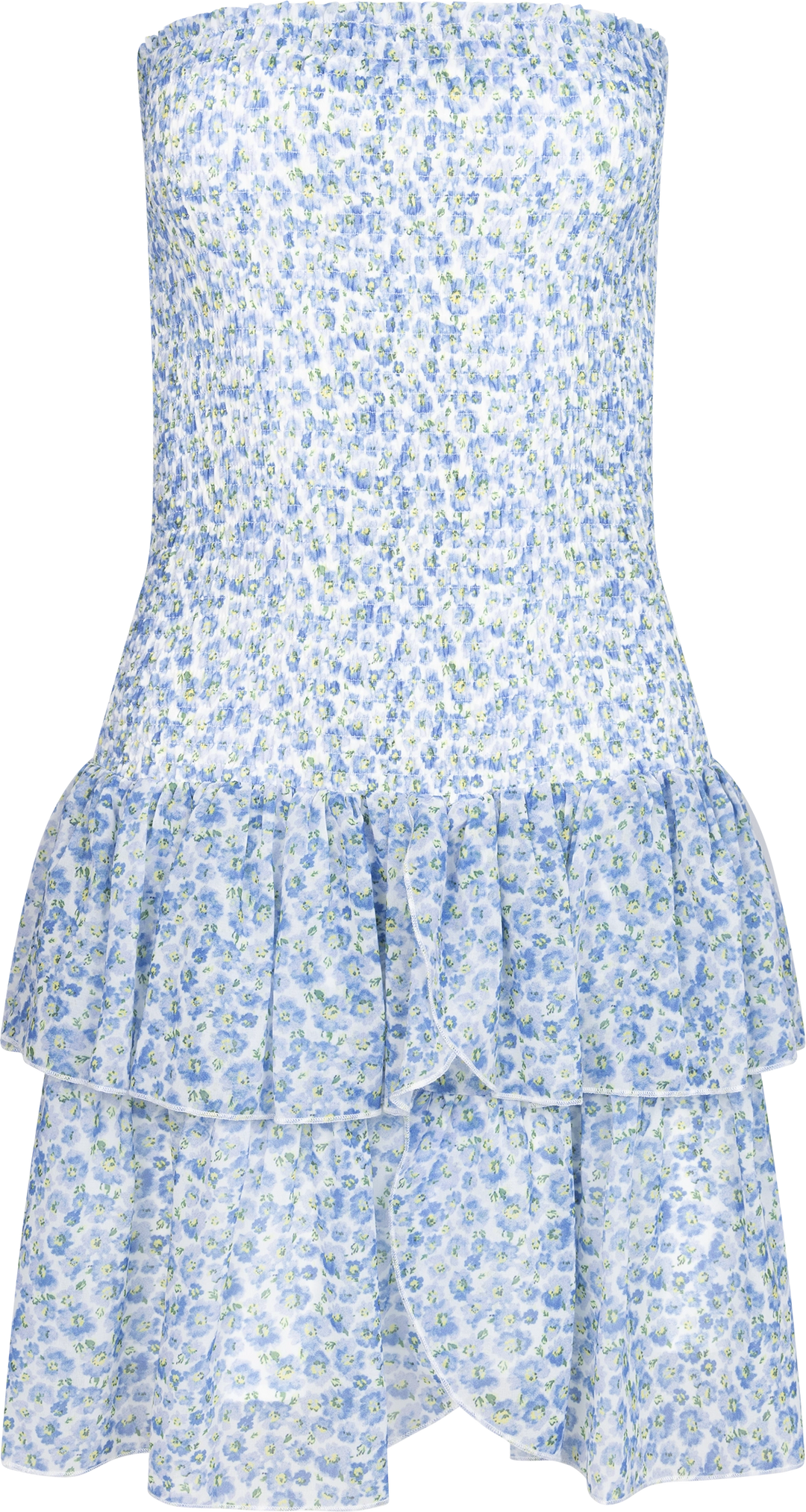 Kanutte Chiffon Smock Dress - Blue
