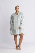 Embla Poplin Print Dress - Blue Garden