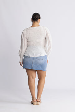 Tiril Smock Top - White