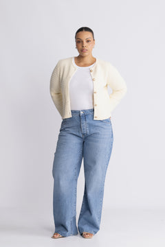 Marie Cotton Knit Cardigan - Off White