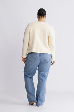 Marie Cotton Knit Cardigan - Off White