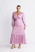 Lana Satin Maxi Dress - Pink Floral